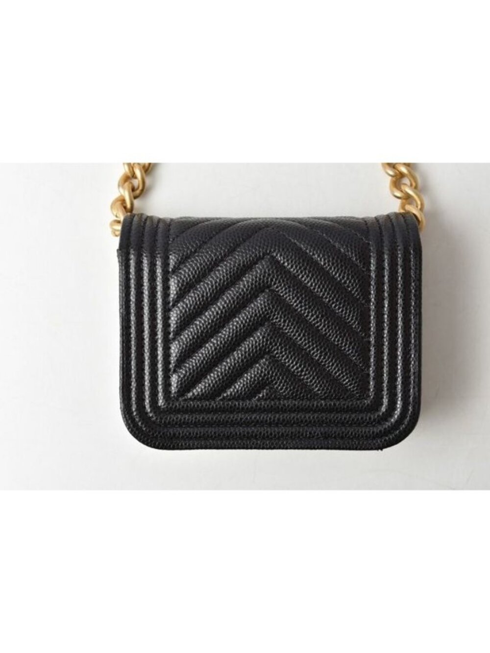 Chanel Belt Bag Coin Case Chain Pouch Boy Black Gold Hardware - Picture 6 of 10